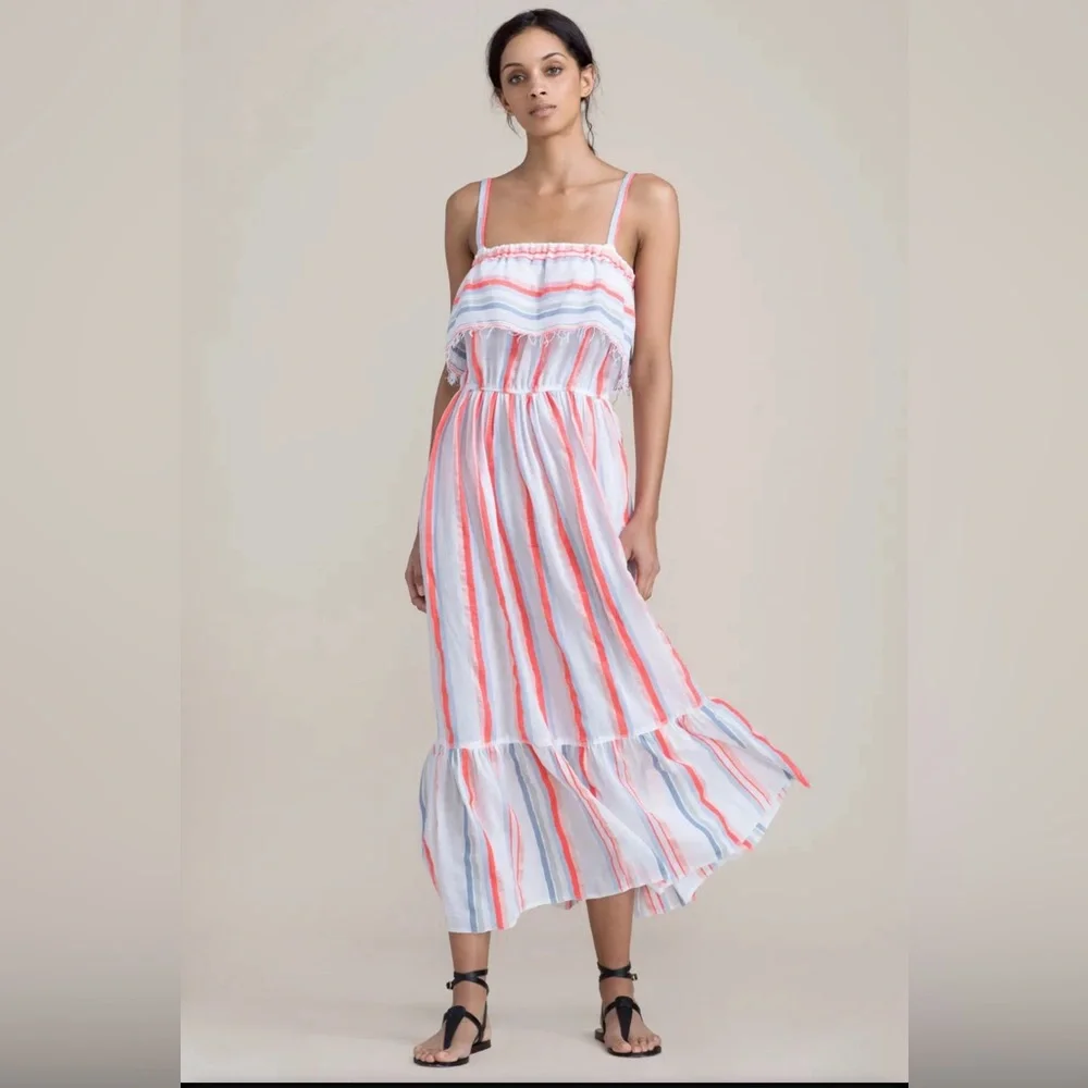 Lemlem Asha Ruffle Dress in Sunrise